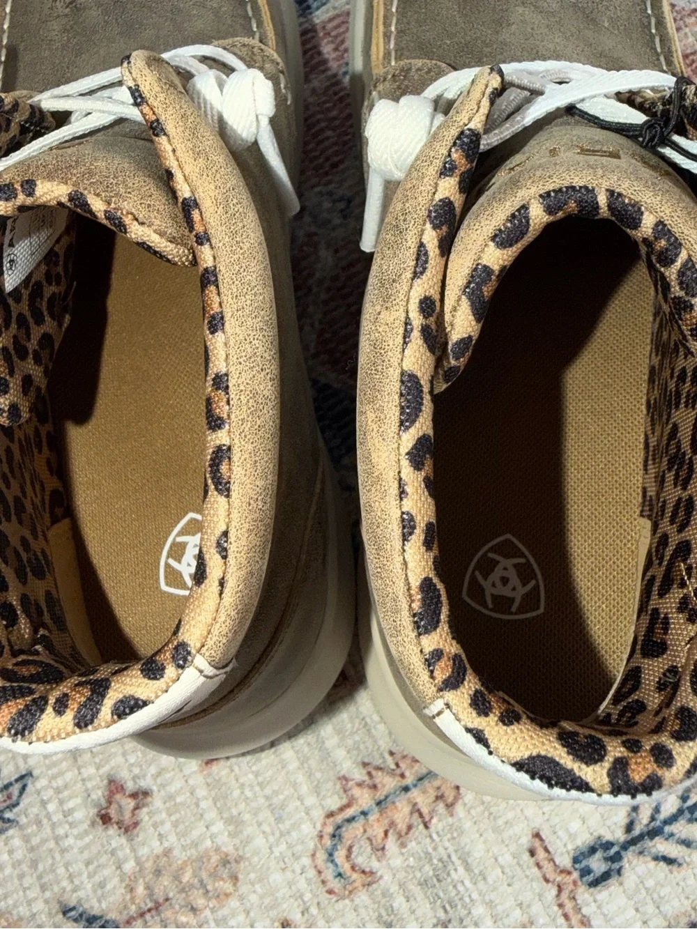Ariat Taupe Brown Suede Men's Chukka with Leopard Lining